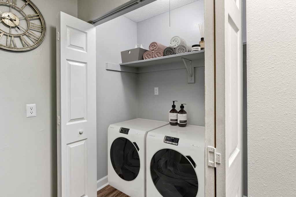 Laundry room at Mirabelle Apartments in Mobile, Alabama
