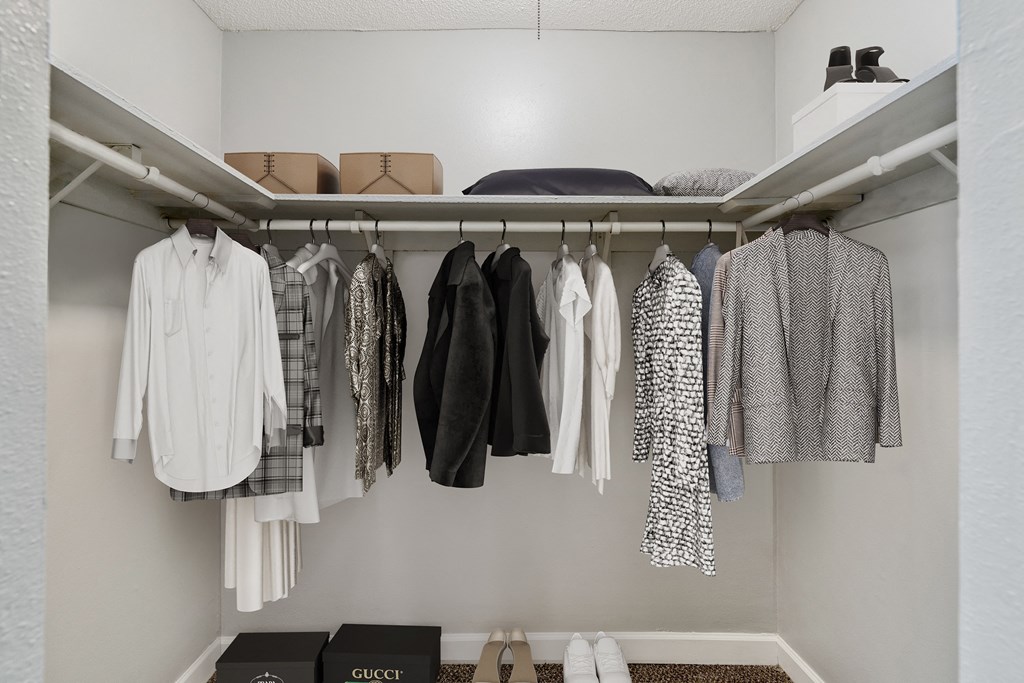 Oversized walk in closet  at Mirabelle Apartments in Mobile, Alabama