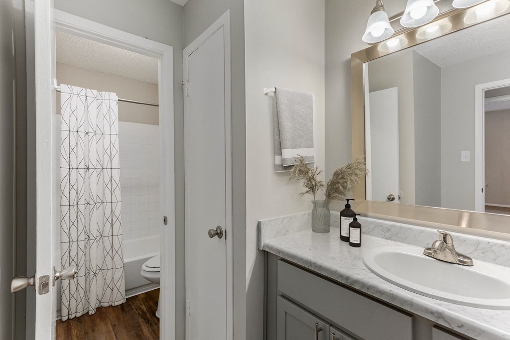 a bathroom with a shower and a sink