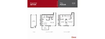 A floor plan for a home with a garage, second floor, and third floor.