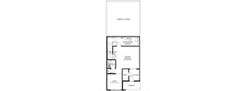 A floor plan of a house with a game room and a porch.