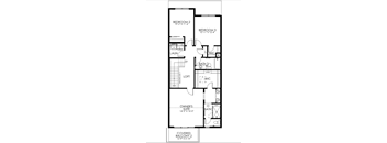 A floor plan of a house with two bedrooms, a laundry room, a bathroom, a loft, and an owner's suite.