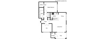1 Bedroom 1 Bath A3 Floor Plan at SKY at p83, Peoria, 85381