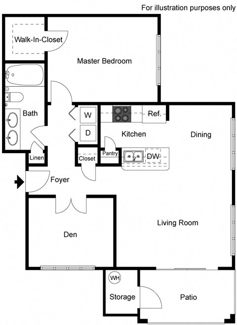 1 Bedroom 1 Bath A3 Floor Plan at SKY at p83, Peoria, 85381