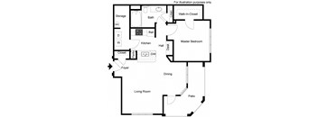 1 Bedroom 1 Bath A4 Floor Plan at SKY at p83, Peoria, Arizona 85381