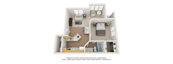 1 bed 1 bath Alcove Floor Plan at Enclave at Paradise Valley, Phoenix