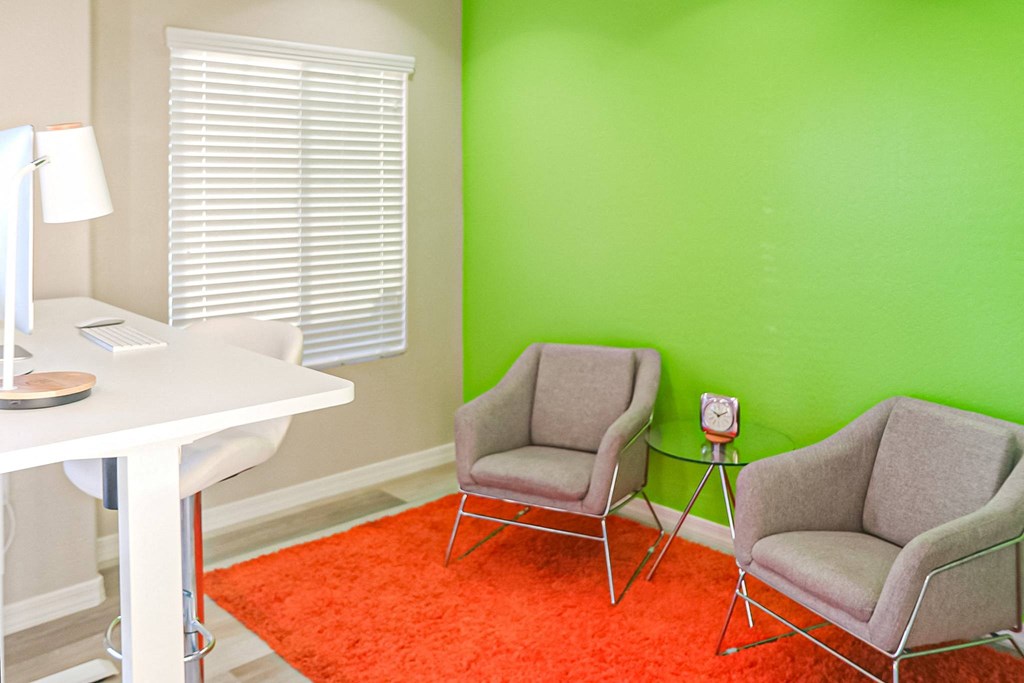 Work station with green screen wall perfect for online meetings at Ascend at Red Mountain, Arizona, 85215