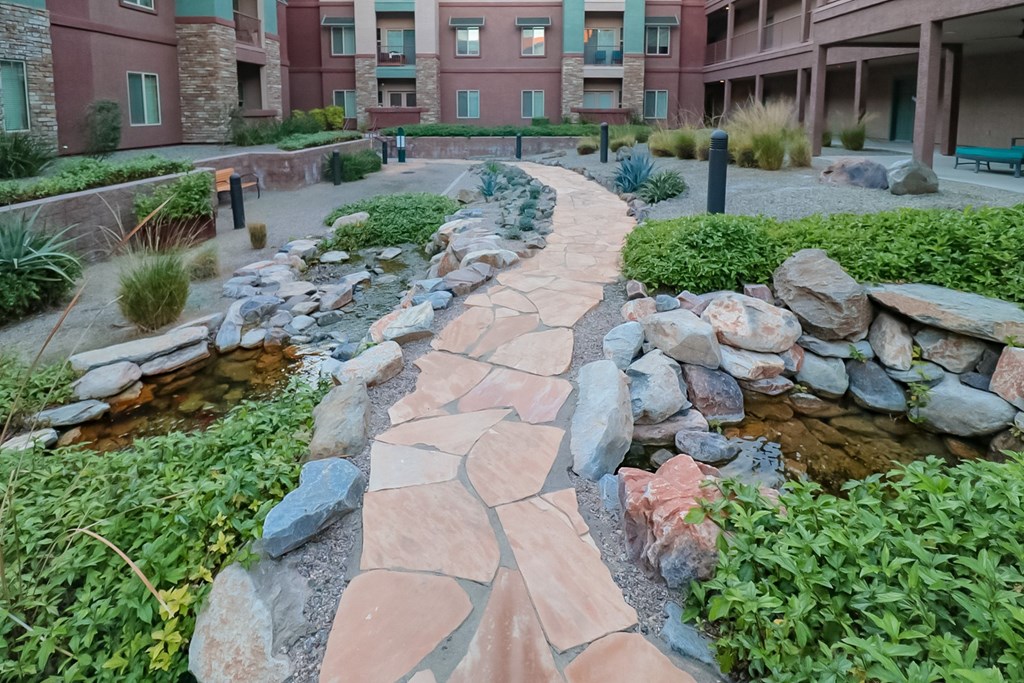 Walking path through the Meditation Garden at Ascend at Red Mountain, Mesa, Arizona  85215