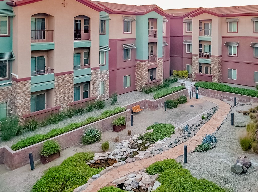 View of the Serene Meditation Garden at Ascend at Red Mountain, Mesa, 85215