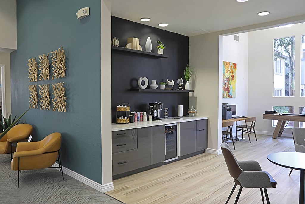 drink bar and sitting area