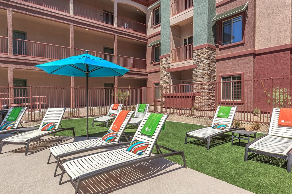 Poolside Seating at Ascend at Red Mountain, Mesa, AZ