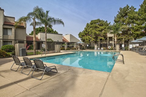 the swimming pool at our apartments