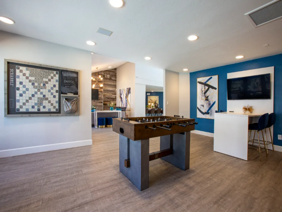 Very Spacious Clubhouse and Game Room with Plank Flooring at Enclave at Paradise Valley, Phoenix, Arizona 85032