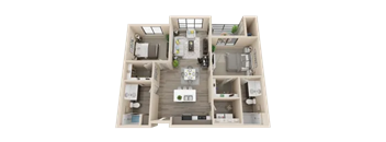 B1 Floor Plan at V on Broadway Apartments, Tempe