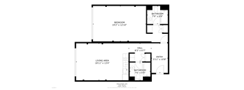 Floor plan of a house with a living area of 18'11" x 13'4".