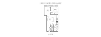One Bedroom One Bath Large