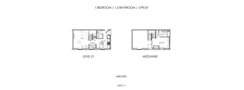 One Bedroom One Half Bath