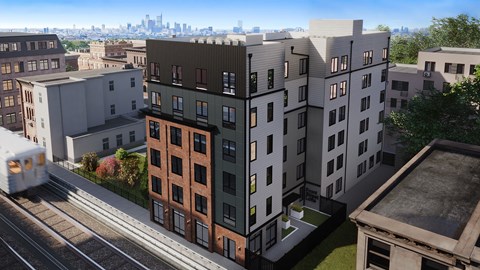 a rendering of an apartment building in the city