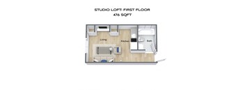 Studio w/ loft - 2nd floor unit