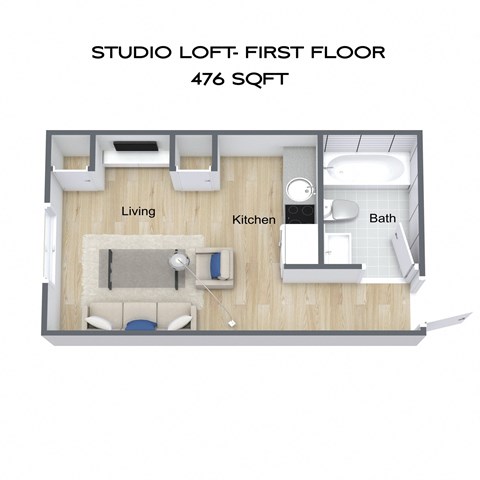 Studio w/ loft - 2nd floor unit