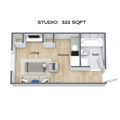 Studio - 1st floor unit