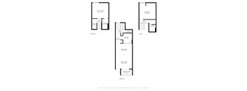 A floor plan for a home with three bedrooms, two bathrooms, and a garage.