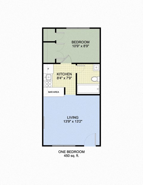 Campus Walk floor plan 1BR