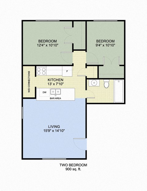 Campus Walk floor plan 2BR