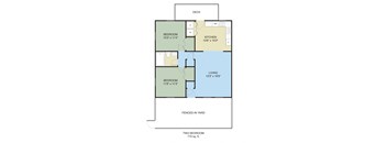 2 Bedroom, 1 Bathroom Duplex
