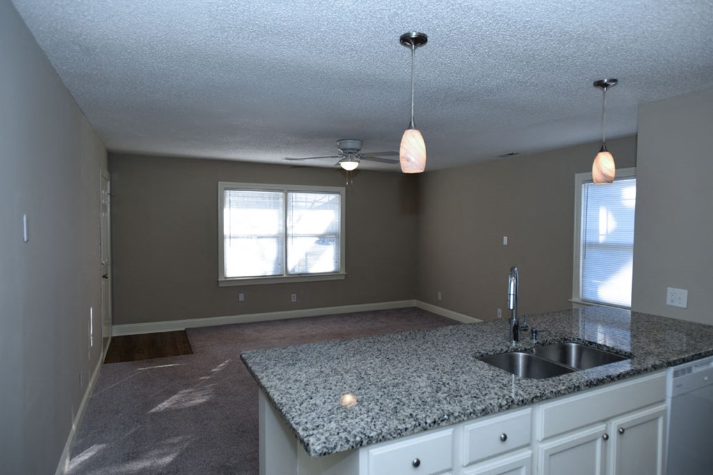 Campus Walk kitchen and living room