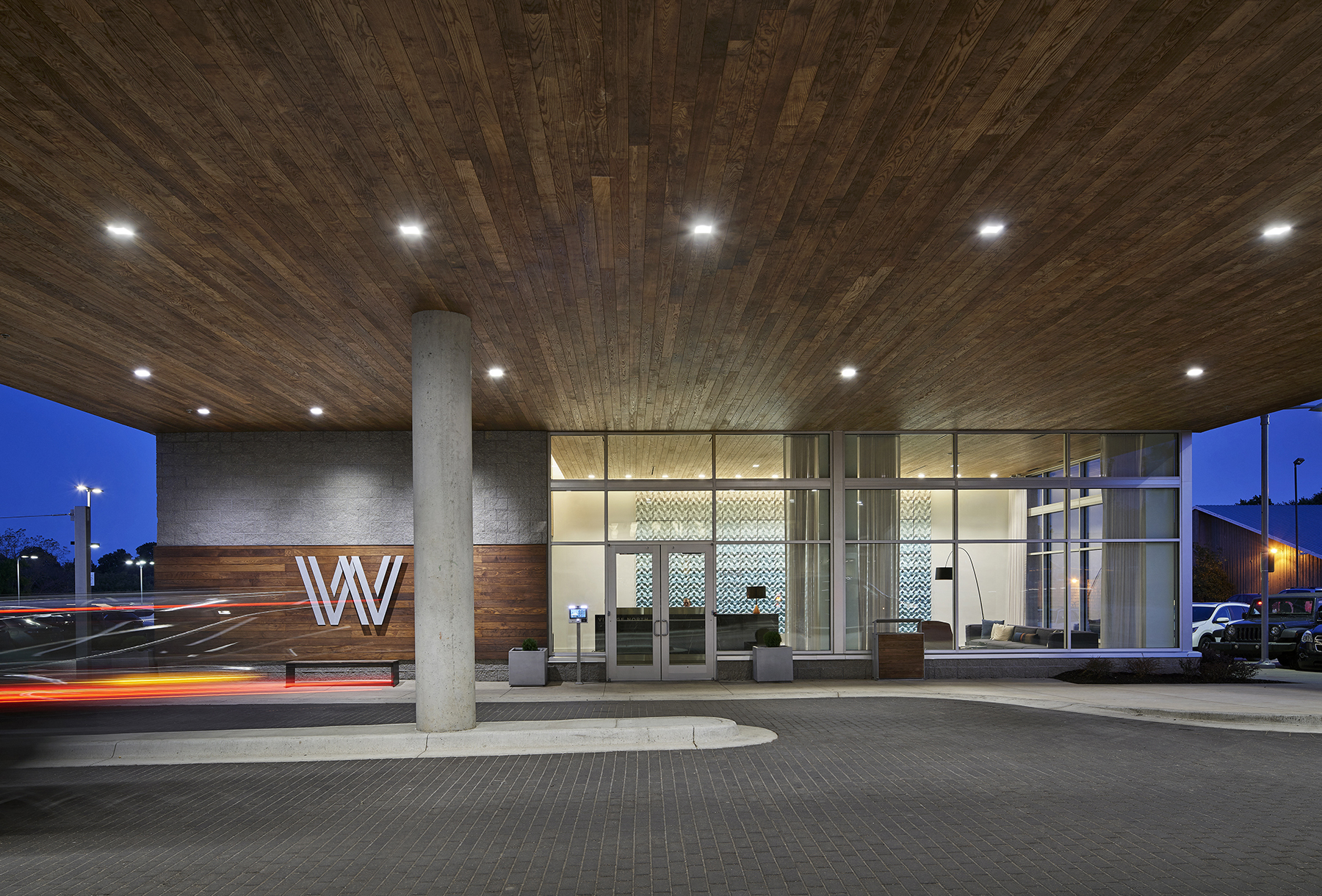 Modern Lighting Luxury Building Drive