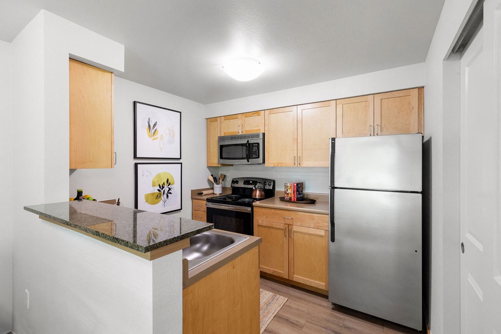 our apartments offer a modern kitchen with stainless steel appliances