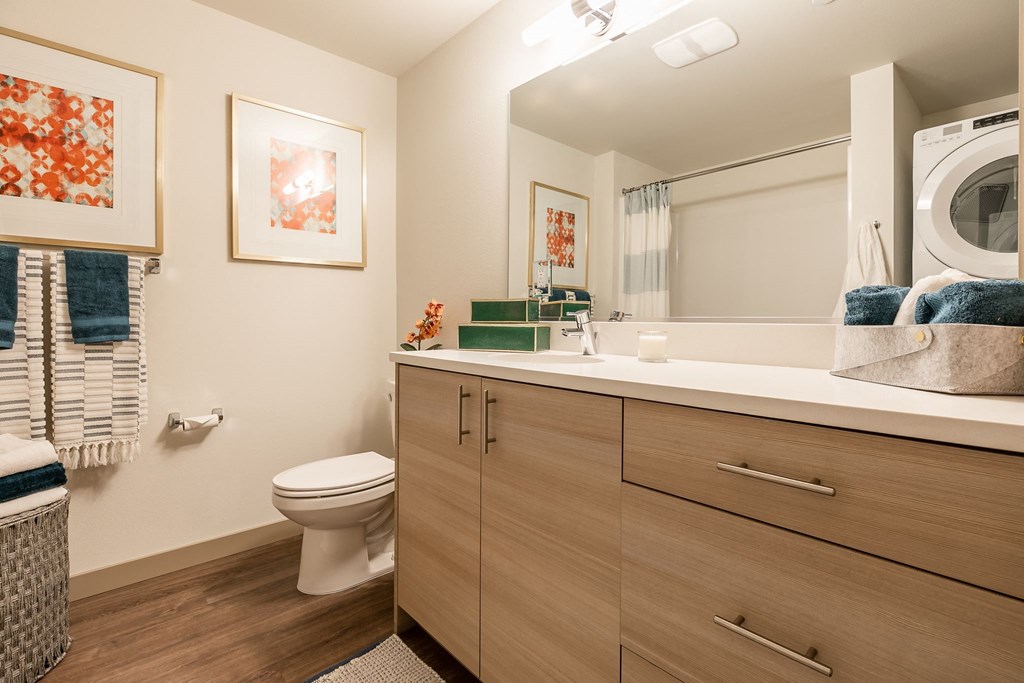 a bathroom with a toilet and a sink and a mirror