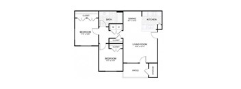 A black and white image of a house floor plan.