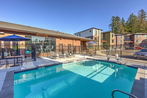 the swimming pool at our apartments