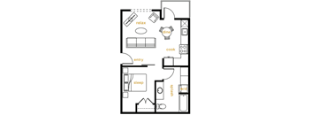 Open 1 Bedroom 1 Bathroom