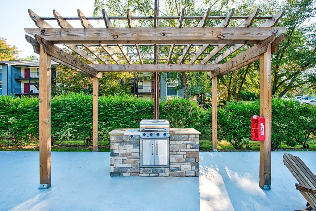 Patio with grill at Triangle Park Apartments, Durham, NC