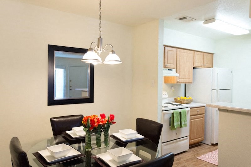 Dining room and kitchen