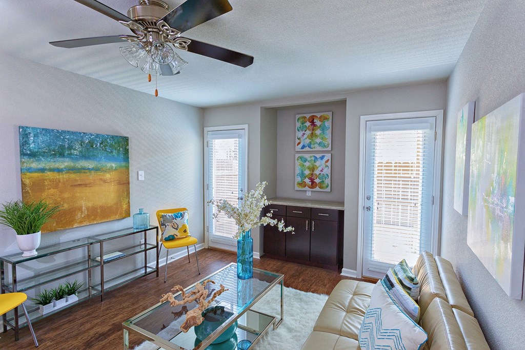 furnished living room