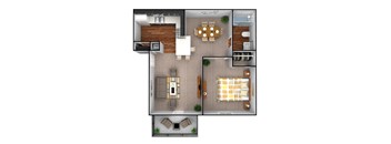 One bedroom unit at Triangle Park Apartments, Durham, 27713