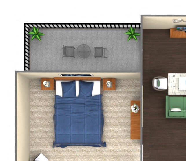 1-bed/1-bath 3D floorplan