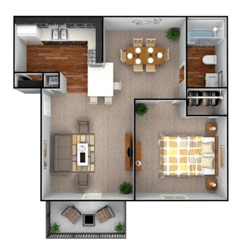 a floor plan of a two bedroom apartment with two bathrooms and a living room