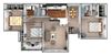 Three bed, two bath unit Three bed, two bath apartment