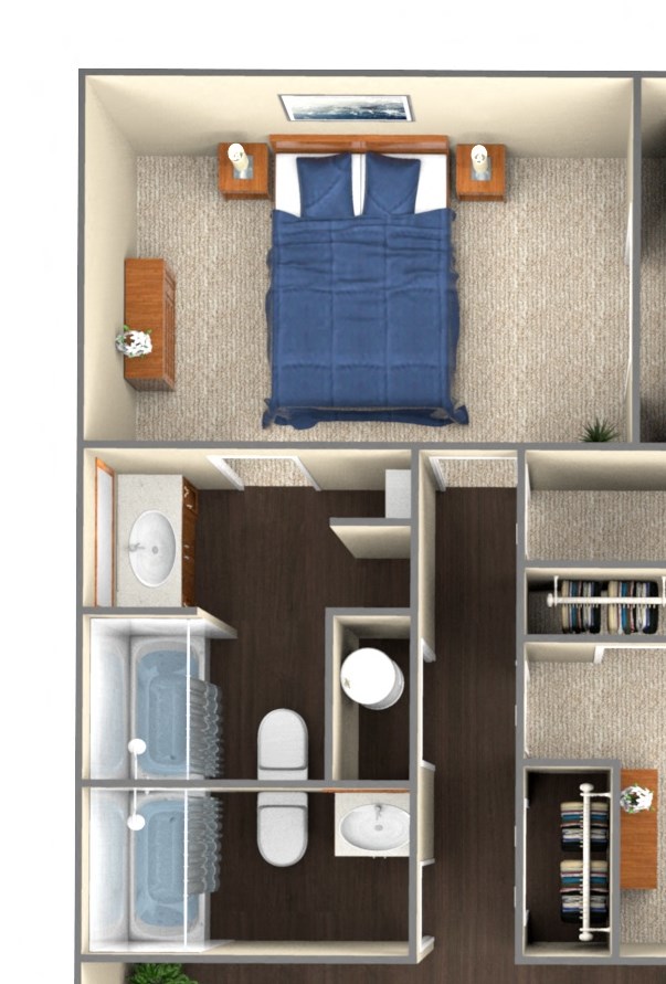 3-bed/2-bath 3D model