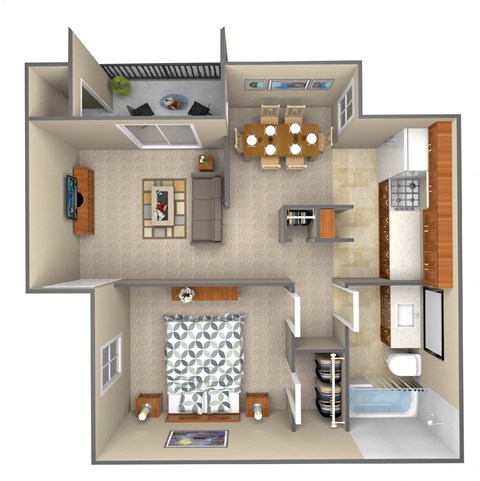 1-BEDROOM FLOOR PLAN