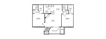 two story floor plan of a house with bedrooms and a garage