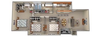a floor plan of a 1 bedroom apartment at the crossings at white marsh apartments in white marsh