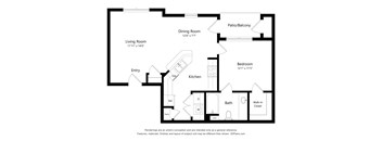 A black and white image of a floor plan for a home.