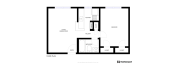 this floor plan is an approximation of a 1 bedroom floor plan