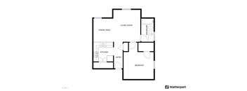1-bed/1-bath floor plan